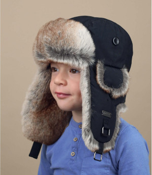 Black kids trapper hat kamikaze kids black